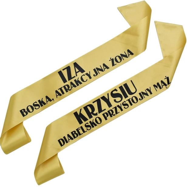 Szarfa Zestaw szarf dla meza i zony z dowolnymi imionami