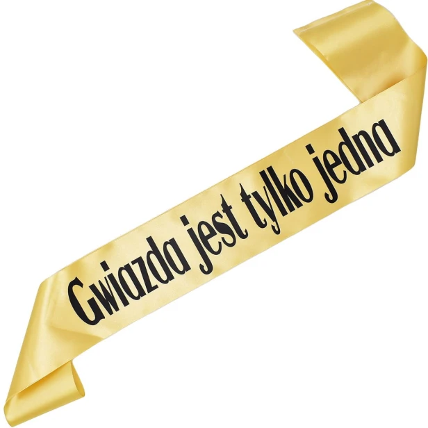 Szarfa zlota Gwiazda jest tylko jedna - zlota, czarny nadruk