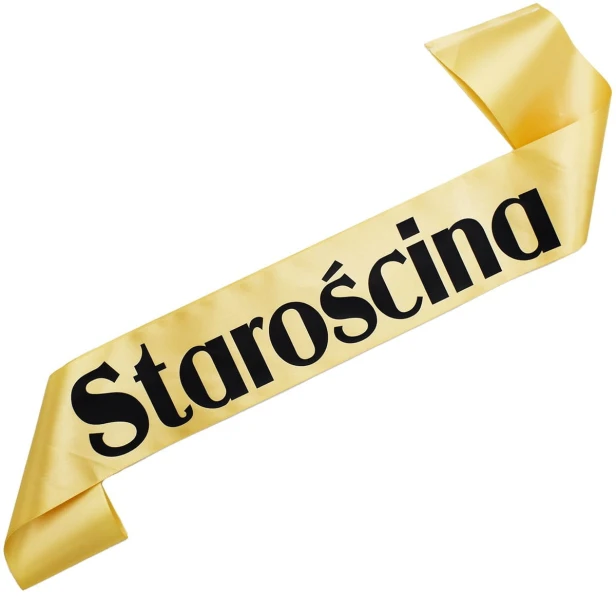 Szarfa zlota Staroscina - czarny nadruk
