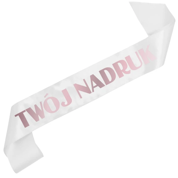Szarfa biala z Twoim nadrukiem