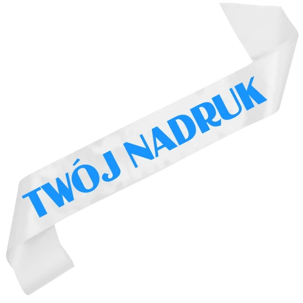 Szarfa biala z Twoim nadrukiem
