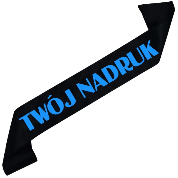 Szarfa czarna z Twoim nadrukiem