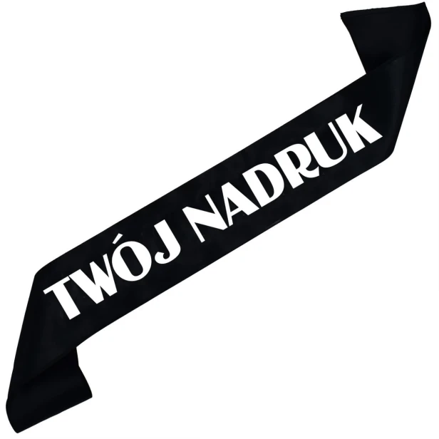 Szarfa czarna z Twoim nadrukiem