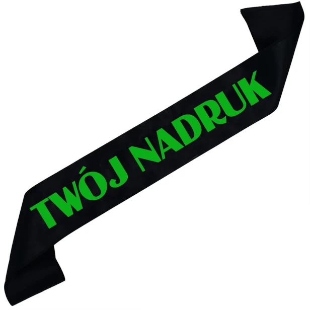 Szarfa czarna z Twoim nadrukiem