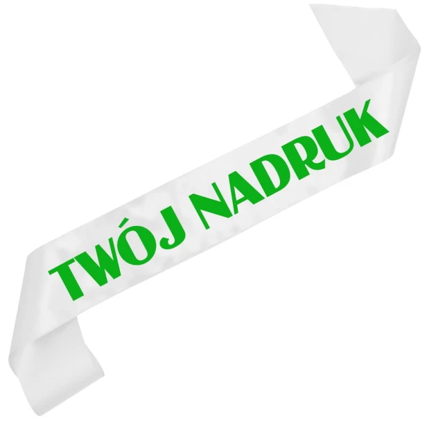 Szarfa biala z Twoim nadrukiem