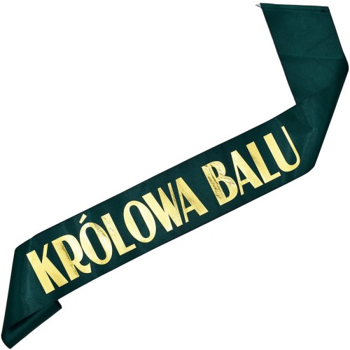 Szarfa szkolna Krolowa Balu - w kolorze zieleni butelkowej