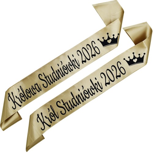 Szarfa szkolna Zestaw szarf Krol i Krolowa Studniowki 2026