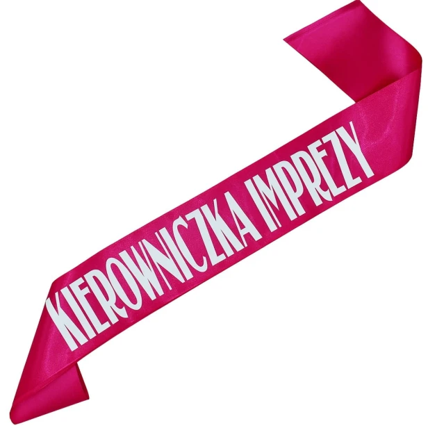 Szarfa Kierowniczka Imprezy - fuksjowa - bialy nadruk