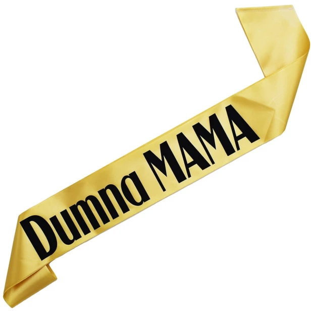 Szarfa zlota Dumna Mama - czarny nadruk