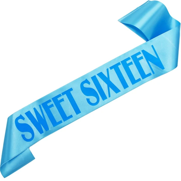 Szarfa niebieska Sweet sixteen - jasno z niebieskim - niebieska