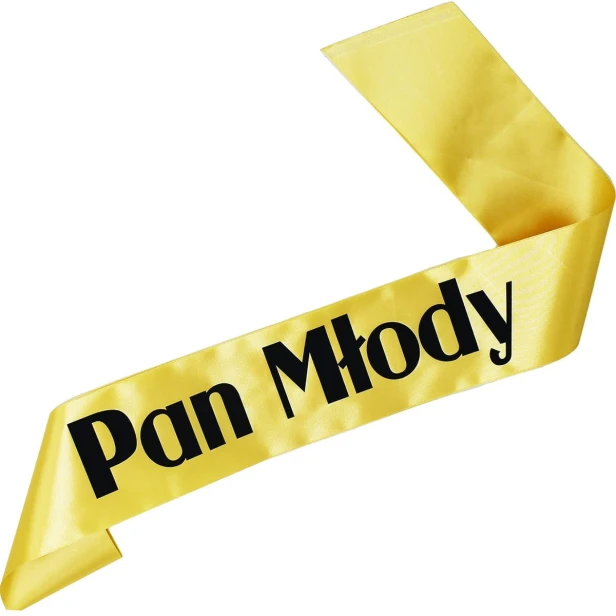 Szarfa zlota Pan Mlody - w kolorze czarnym