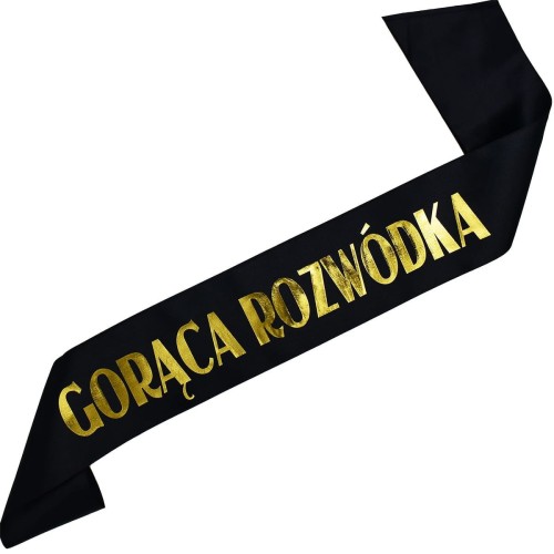 Szarfa rozwodowa Goraca Rozwodka - zloty nadruk