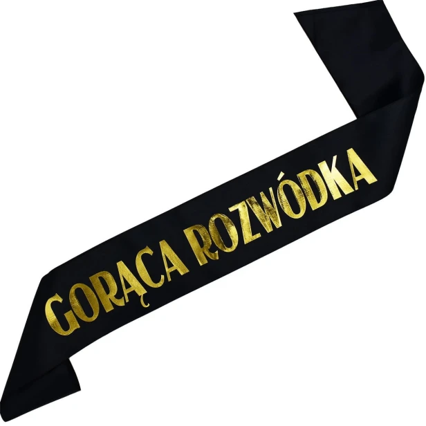 Szarfa rozwodowa Goraca Rozwodka - zloty nadruk