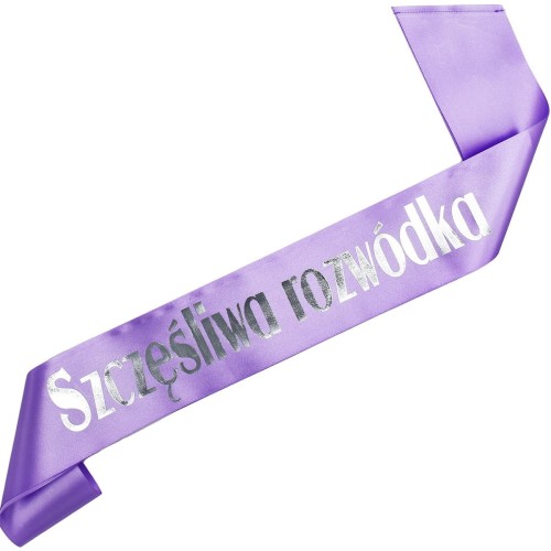 Szarfa rozwodowa Szczesliwa Rozwodka - srebrny nadruk