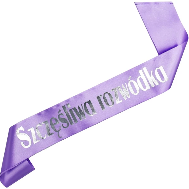 Szarfa rozwodowa Szczesliwa Rozwodka - srebrny nadruk