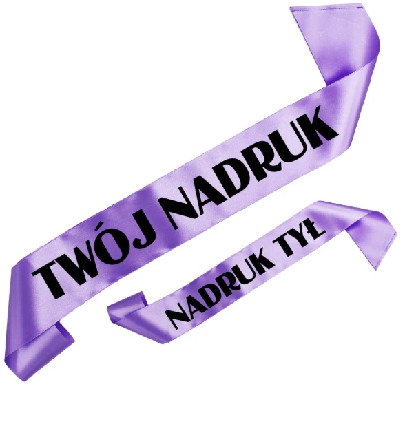 Szarfa fioletowa z Twoim nadrukiem