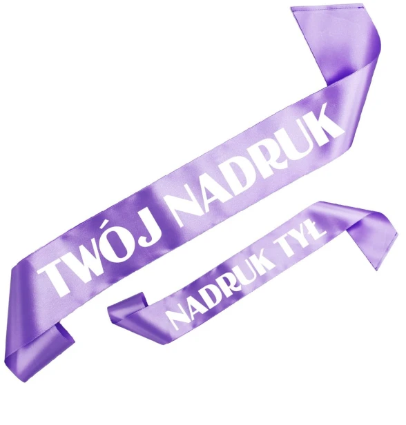 Szarfa fioletowa z Twoim nadrukiem