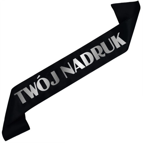 Szarfa czarna z Twoim nadrukiem