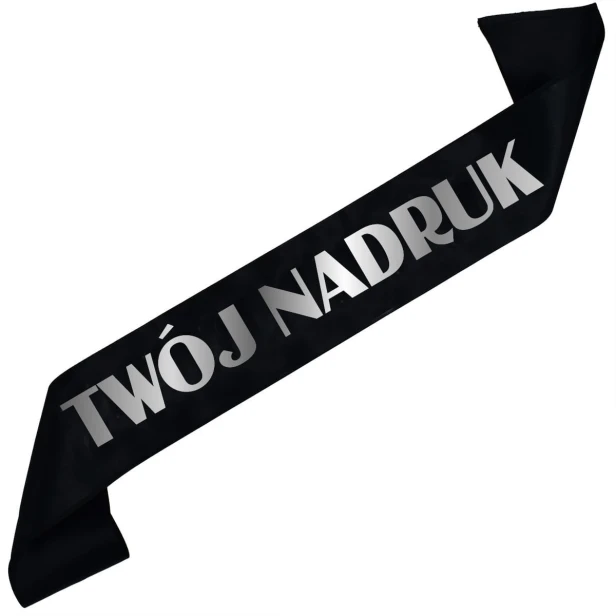 Szarfa czarna z Twoim nadrukiem