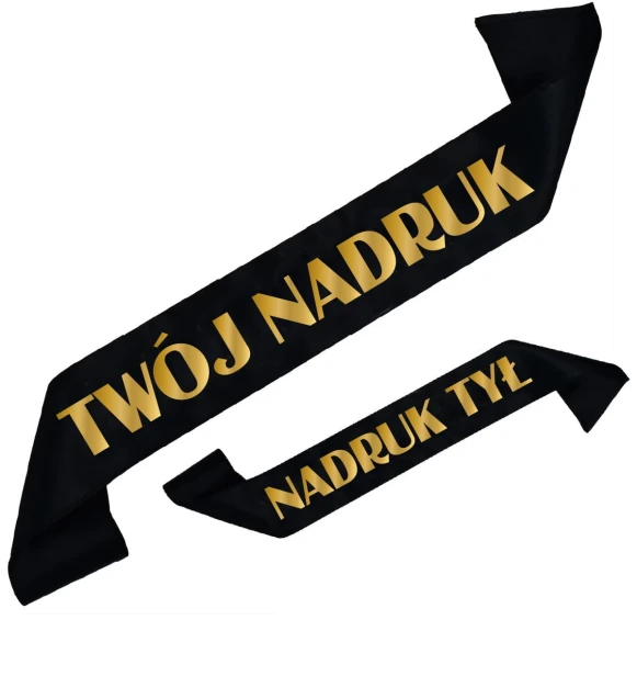 Szarfa czarna z Twoim nadrukiem