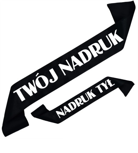 Szarfa czarna z Twoim nadrukiem