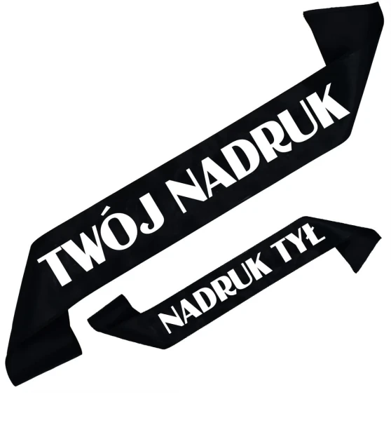 Szarfa czarna z Twoim nadrukiem