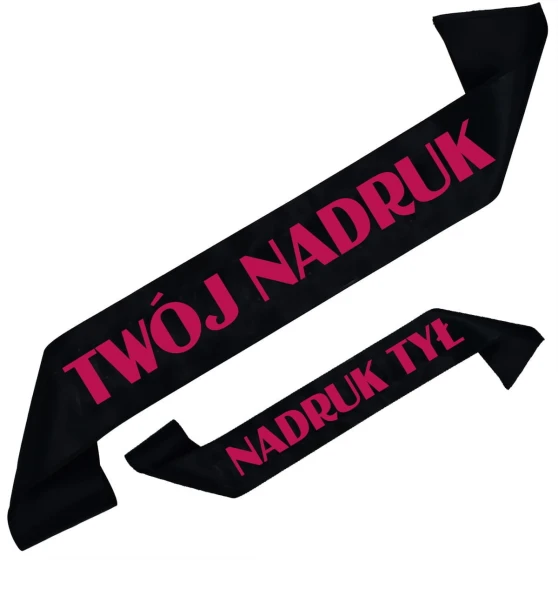 Szarfa czarna z Twoim nadrukiem