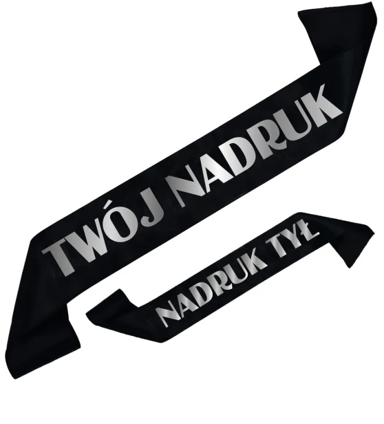Szarfa czarna z Twoim nadrukiem