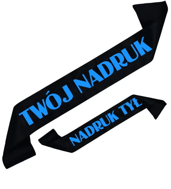 Szarfa czarna z Twoim nadrukiem