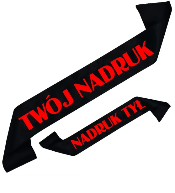 Szarfa czarna z Twoim nadrukiem