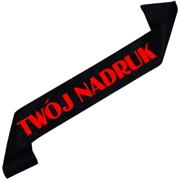 Szarfa czarna z Twoim nadrukiem
