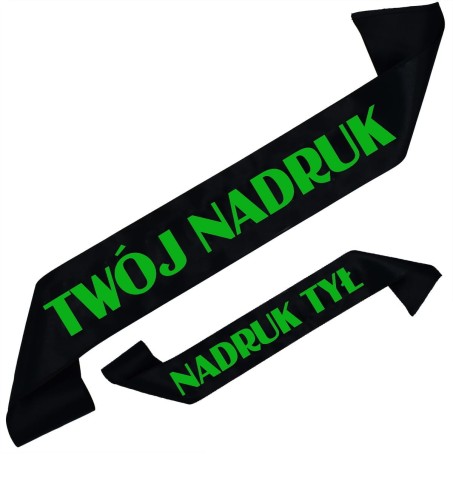 Szarfa czarna z Twoim nadrukiem