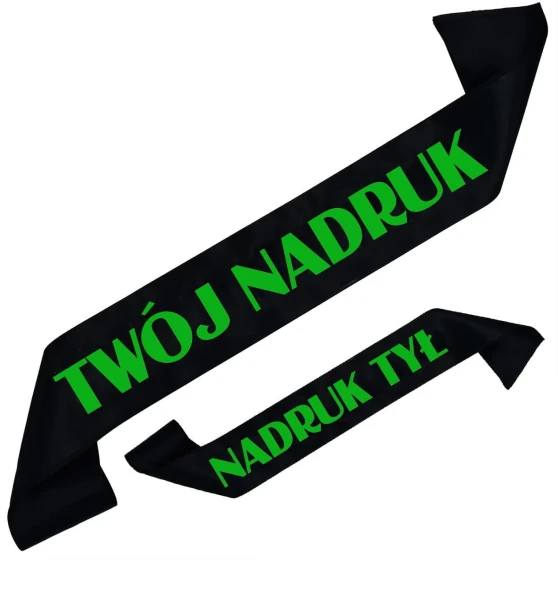 Szarfa czarna z Twoim nadrukiem