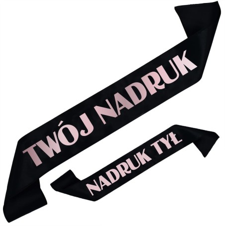 Szarfa czarna z Twoim nadrukiem