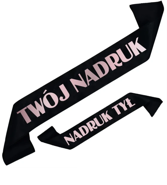 Szarfa czarna z Twoim nadrukiem