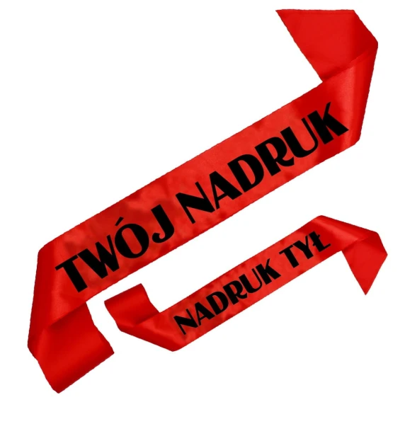 Szarfa czerwona z Twoim nadrukiem