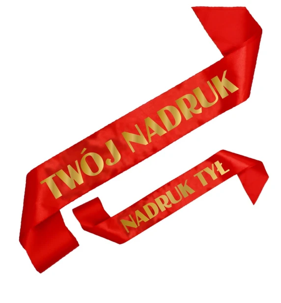 Szarfa czerwona z Twoim nadrukiem