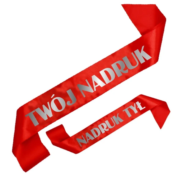 Szarfa czerwona z Twoim nadrukiem