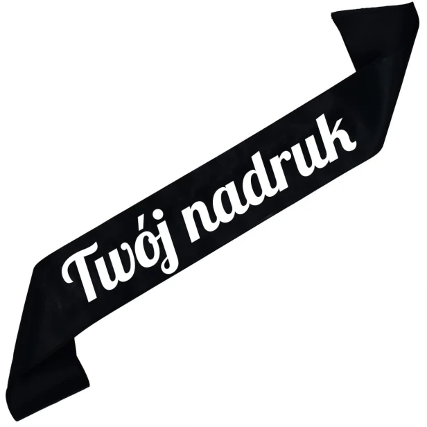 Szarfa czarna z Twoim nadrukiem
