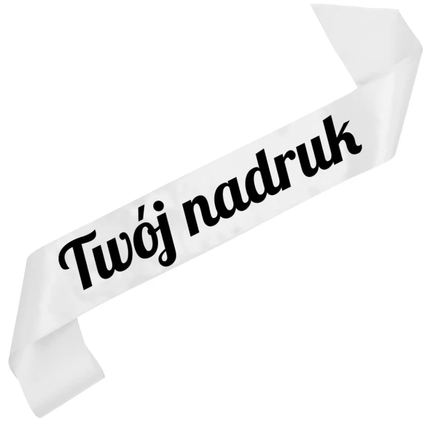 Szarfa biala z Twoim nadrukiem