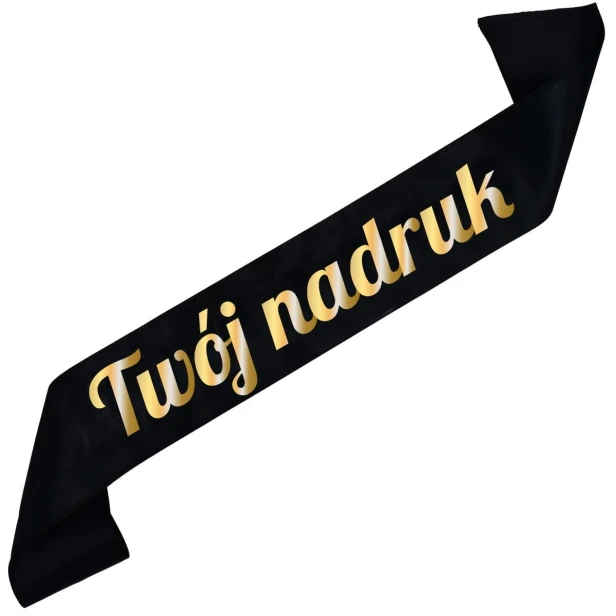 Szarfa czarna z Twoim nadrukiem