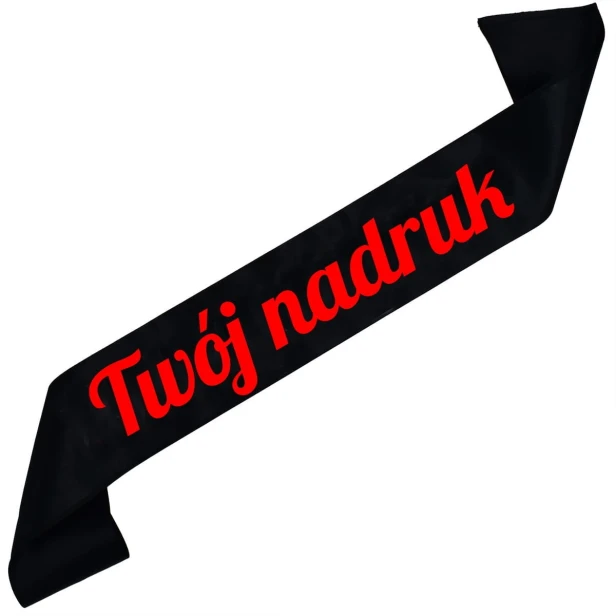 Szarfa czarna z Twoim nadrukiem