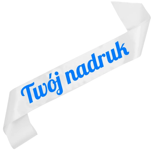 Szarfa biala z Twoim nadrukiem