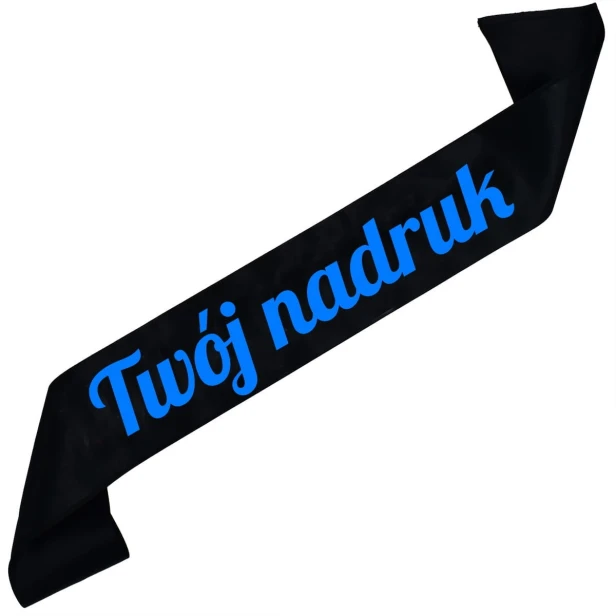 Szarfa czarna z Twoim nadrukiem