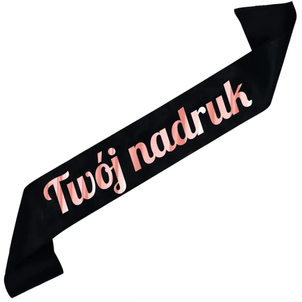 Szarfa czarna z Twoim nadrukiem