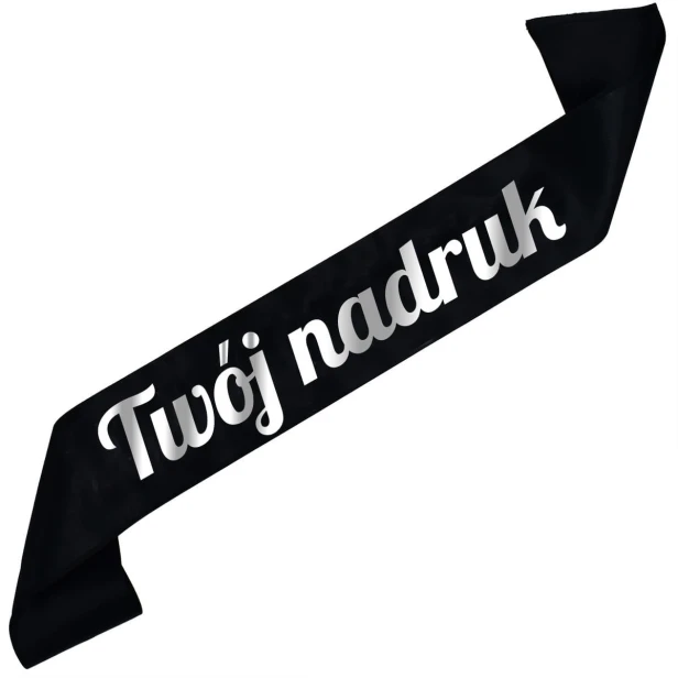 Szarfa czarna z Twoim nadrukiem