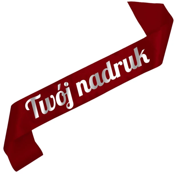 Szarfa bordowa z Twoim nadrukiem