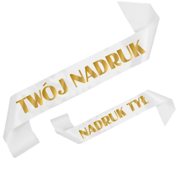 Szarfa biala z Twoim nadrukiem