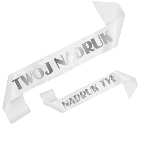 Szarfa biala z Twoim nadrukiem