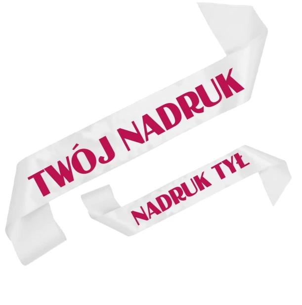 Szarfa biala z Twoim nadrukiem